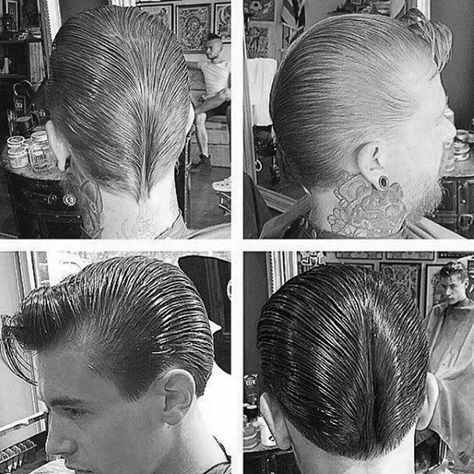 The Ducktail Hairstyle For Gentlemen Hunting Hairstyles, 1950 Hairstyles, Ducktail Haircut, 1950s Mens Hairstyles, 1950 Hair, Brylcreem Hairstyles, Rockabilly Hairstyles, Greaser Hair, Gentleman Haircut