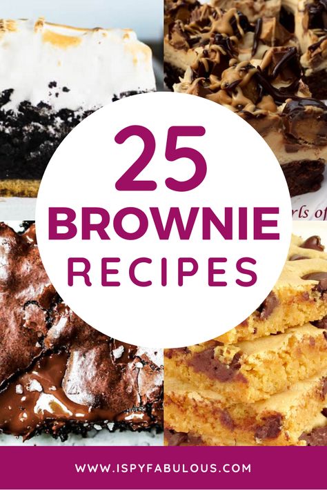 Brownies are one of my most favorite desserts, but there are so many types of brownie recipes, I had to do a round-up with all of my delicious favorites. #dessertfirst #brownies #sweets #sweettooth #delicious Homemade Brownie Recipes, Classic Brownies Recipe, Chocolate Peppermint Brownies, Cheesecake Swirl Brownies, Caramel Dessert Recipes, Homemade Brownie, Chocolate No Bake Cookies, Banana Brownies, Brownies Recipe Homemade