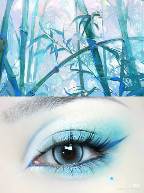 Genshin Inspired Makeup, Anime Eye Makeup, Chinese Makeup, Anime Makeup, Cute Eye Makeup, Korean Eye Makeup, Graphic Makeup, Ethereal Makeup, Eye Makeup Designs