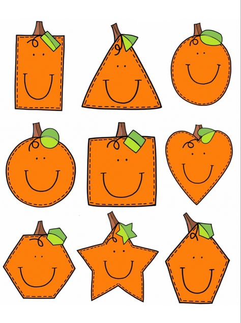 Shapes Preschool Printables, Shape Activities Preschool, Fall Preschool Activities, Pumpkin Activities, Fall Arts And Crafts, Thanksgiving Preschool, Shapes Preschool, Fall Preschool, Learning Shapes