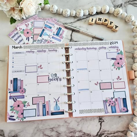 Happy Planner Ideas Beginner, March Planner Ideas, Happy Planner Monthly Layout Ideas, Happy Planner Monthly Layout, March Planner, Planner Decorating Ideas, Happy Planner Layout Ideas, Happy Planner Monthly, Planner Spread Inspiration