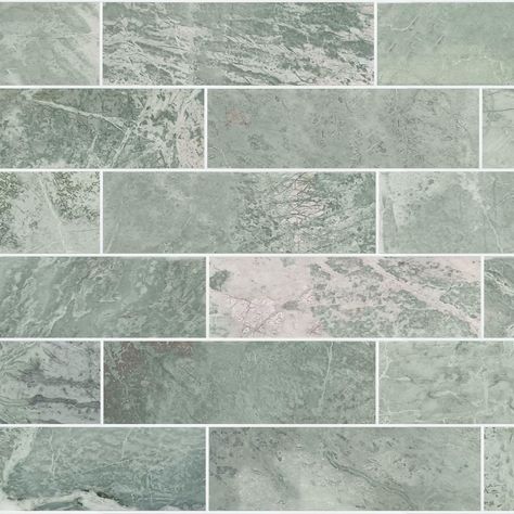 Viviano Marmo | Emerald Shores Marble Tile, 6 x 18, Green, 3/8 inch Thick - Floor & Decor Stone Tile Flooring, Granite Stone, Stone Tile, Tile Flooring, Radiant Heat, Marble Tile, Marble Tiles, Tile Installation, Marble Colors