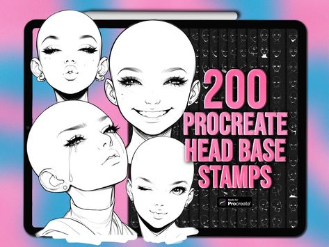 Procreate head stamps - 🎨 30+ unique head stamps with face emotions, base, and more. Perfect for creating characters, avatars, and illustrations. #procreate #headstamps #illustration . #Kawaii #Face_Procreate #Procreate_Face #Base_Head Face Procreate, Procreate Face, Procreate Brushes Download, Face Emotions, Procreate Ipad Tutorials, Head Base, Face P, Free Procreate, Ipad Tutorials