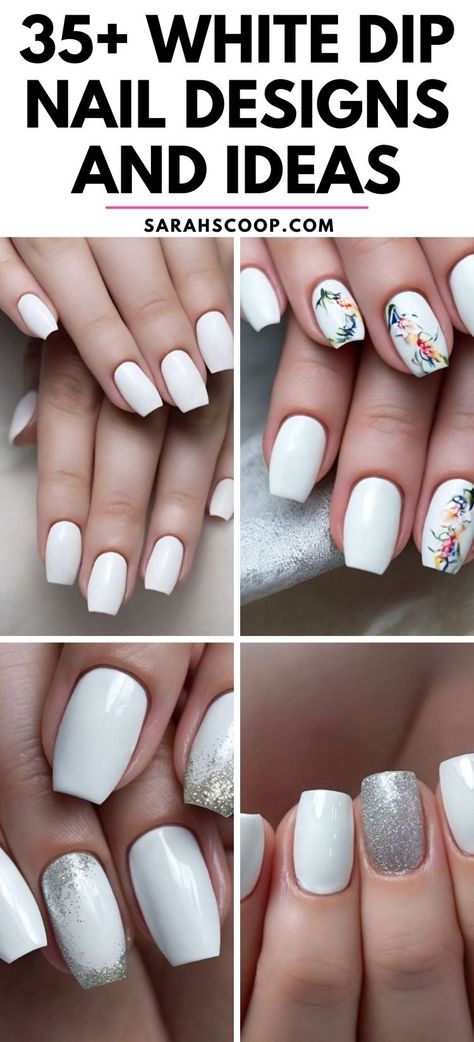 Transform your look with these stunning white dip nail designs! 💅 #nailinspo #naildesigns #whitedip White Dip Nail Designs, White Dip Nails With Designs, White Dip Nails, Dip Nail Designs, French Tip Dip, Dip Nail, Classic French Style, White French Tip, Dip Nails