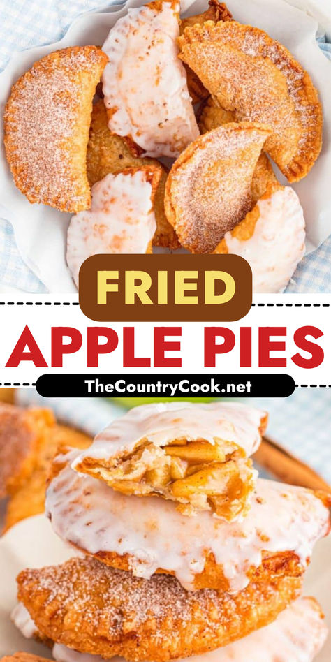 These delicious Fried Apple Pies are made with a thick and perfectly spiced homemade apple pie filling encased in a crispy, flaky, golden brown crust! Deep Fried Apple Pie, Fried Apples Recipe, Fried Apple, Fried Apple Pies, Homemade Apple Pie Filling, Apple Hand Pies, Homemade Apple Pie, Best Banana Pudding, Pumpkin Dishes