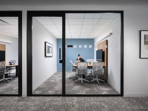 Amundi Offices - Boston | Office Snapshots Private Office Interior, Cabin Office, Banks Office, Meeting Room Design, Dental Office Design Interiors, Open Space Office, Executive Room, Office Interior Design Modern, Office Fit Out