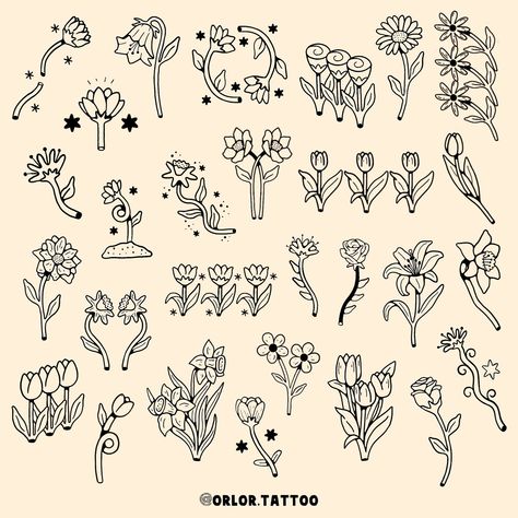 I’ve put together a flash sheet of (nearly) all my flowers from my existing flash sheets 🌷🌹🌻🪻 thought it would be handy to have them all together in one place. would love to do more rows of flowers. three of the same flower or three different flowers together would be cute! or a row of them wrapping around an ankle or arm 🥰 they’re also cute dotted around by themselves as part of a patchwork sleeve or gap fillers always happy to edit my flash slightly for you. can also make them into cute l... Row Of Flowers Tattoo, Row Of Flowers, Rows Of Flowers, Flash Sheets, Patchwork Sleeve, Flash Sheet, Flowers Tattoo, Different Flowers, Tattoo Flash