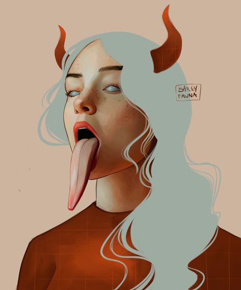 Tongue Sketch, Vet Illustration, Tongue Out Drawing, Tongue Painting, Tongue Illustration, Tongue Drawing, Girl Face Tattoo, Procreate Ipad Art, Fine Art Portraiture