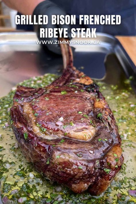 Bison Ribeye Steak Recipes, Bison Steak Recipes, Bison Steak, Steak Sauce Recipes, Rib Eye Recipes, Bison Recipes, Ribeye Steak Recipes, Rib Steak, Griddle Cooking