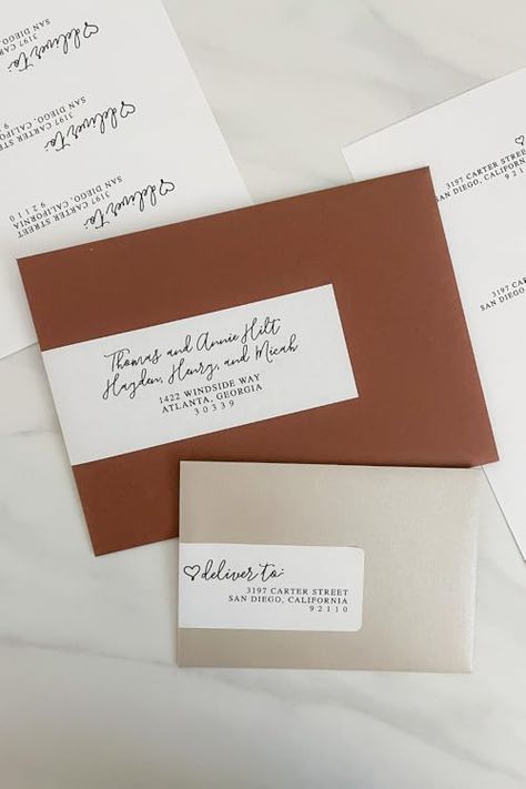 DIY Invitation Hack: Address Labels #wedding Diy Address Labels, Wedding Email Address Ideas, Wedding Invitation Envelopes Address, Address Labels Wedding, Addressing Wedding Invitations, Wedding Address Labels, Address Label Template, Diy Invitation, Wedding Address