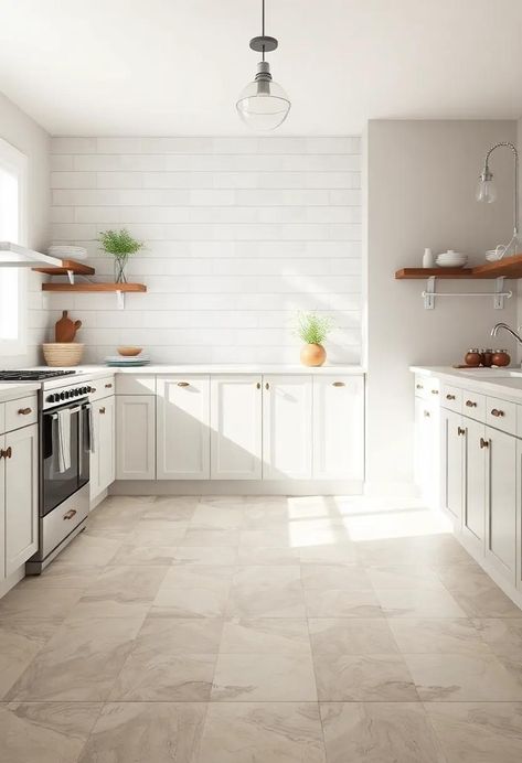 Elevate your farmhouse kitchen with stunning tile floors that harmonize style and functionality. Choose from rustic patterns or sleek designs to create a warm, inviting space that's easy to maintain and perfect for culinary creativity. Transform your heart of the home! Kitchen Floor Tile, Tile Floors, Functional Furniture, Farmhouse Kitchen, Sleek Design, Tile Floor, Tile, Farmhouse, Sleek