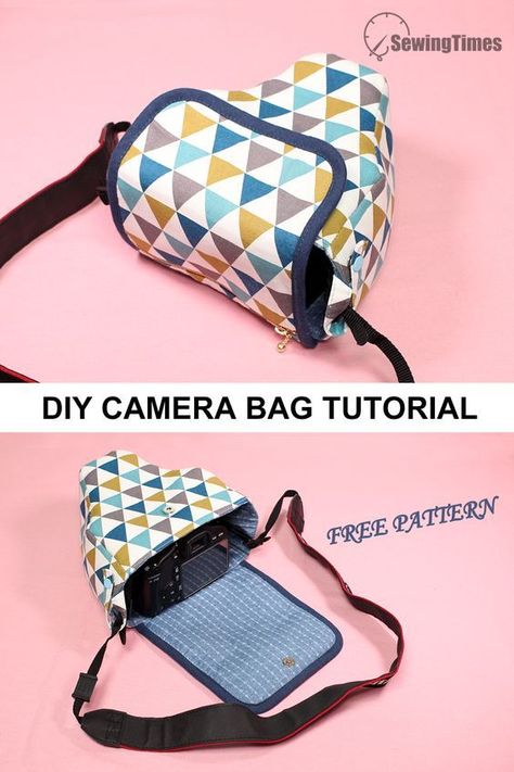 Diy Camera Bag Pattern, Camera Case Sewing Pattern, Camera Bag Sewing Pattern, Camera Case Bag, Camera Case Pattern, Diy Camera Bag, Camera Bag Pattern, Cute Camera Bag, Diy Camera Strap