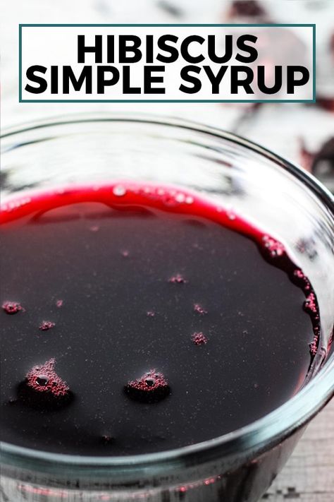 Hibiscus Syrup Cocktail, Hibiscus Simple Syrup Recipe, Hibiscus Recipe, Simple Syrup Recipe, Hibiscus Syrup, Simple Syrup Cocktails, Simple Syrups, Syrup Recipes, Simple Syrup Recipes