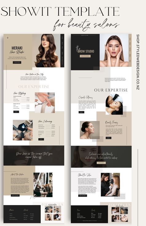 Saloon Website Design, Makeup Artist Website Design Inspiration, Beauty Salon Website Design Inspiration, Hair Salon Website Design Inspiration, Website Design Beauty Salon, Esthetician Website Design, Lash Website Ideas, Beauty Website Design Inspiration, Salon Website Ideas