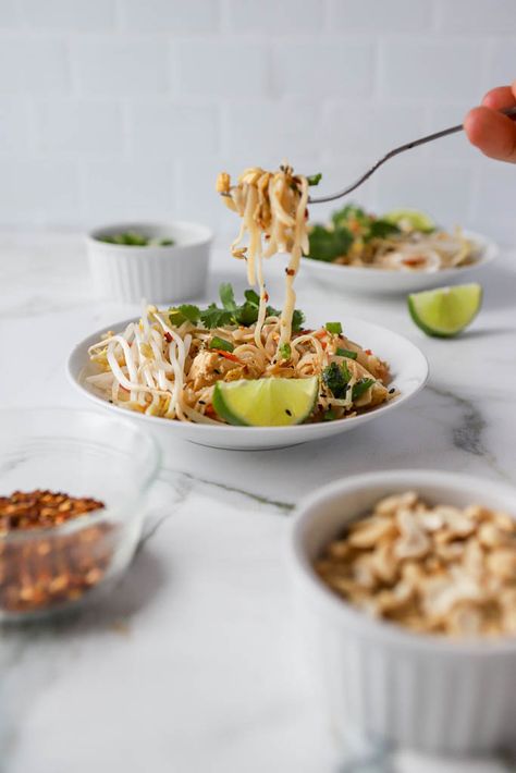 gluten-free pad thai recipe in small bowl Gluten Free Pad Thai Recipe, Pad Thai Recipe Easy, Gluten Free Pad Thai, Easy Thai Recipes, Pad Thai Recipe, Thai Recipe, Small Bowl, Thai Recipes, Pad Thai