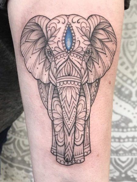 Arm Elephant Tattoo, Elephant Mandala Tattoo, Mandala Elephant Tattoo, Elephant Tattoo Meaning, Christian Sleeve Tattoo, Jewel Tattoo, Elephant Mandala, Elephant Tattoo Design, Mandala Elephant