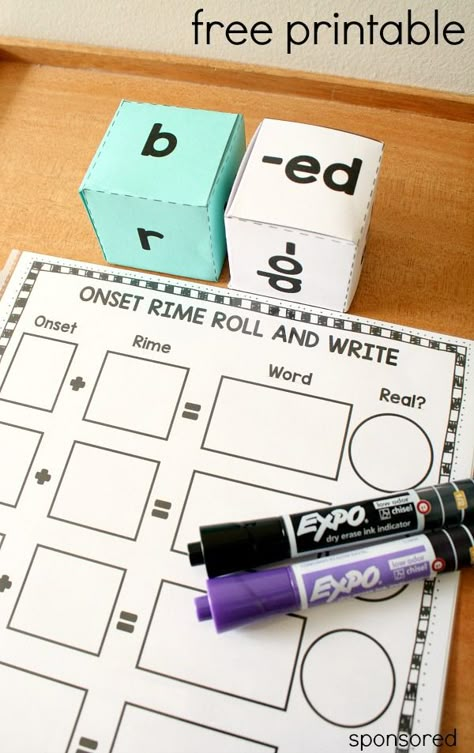 Roll And Write, Activity For Kindergarten, Phonics Activity, Phonics Practice, Nonsense Words, Phonics Games, Kindergarten Centers, Phonics Kindergarten, Literacy Stations