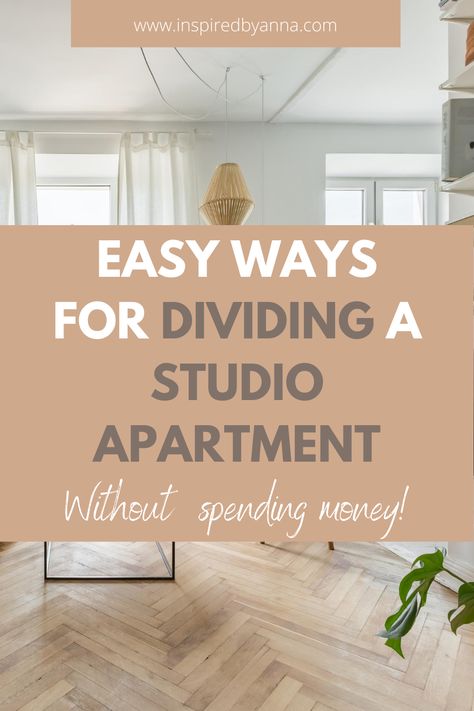 Apartment Divider Ideas, Studio Apartment Divider Ideas, Apartment Divider, Tiny Studio Apartment Decorating, Apartment Basement, Small Studio Apartment Decorating, Cozy Studio Apartment, Tiny Studio Apartments, Basement Studio