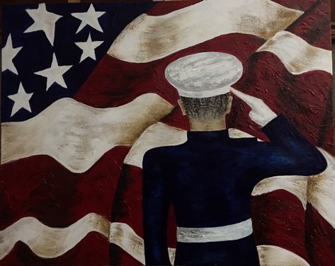 Marine Corps Painting, Marines Painting, America Painting, Marine Corps Ball, American Flag Painting, Flag Drawing, Marine Gifts, Navy Paint, Marine Decor