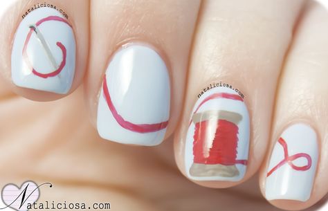 Sewing Nails Sewing Nail Art, Quilted Nails, Nails Girly, New Nail Designs, Beauty Nails Design, Cool Nail Art, Nails Ideas, Nails Design, Sewing Ideas