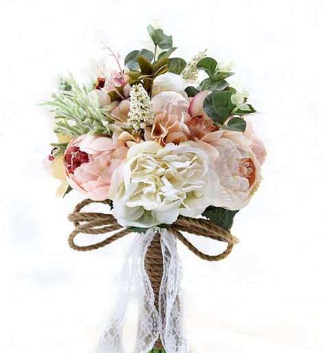 Silk Bridal Bouquet - White and Peach Silk Bridal Bouquet Camellia Wedding Bouquet, Romantic Bouquet, Elegant Bridal Bouquets, Rustic Wedding Bouquet, Vintage Bouquet Wedding, Silk Flower Bouquets, Artificial Wedding Bouquets, Bridal Brooch Bouquet, Wedding Bouquets Bride