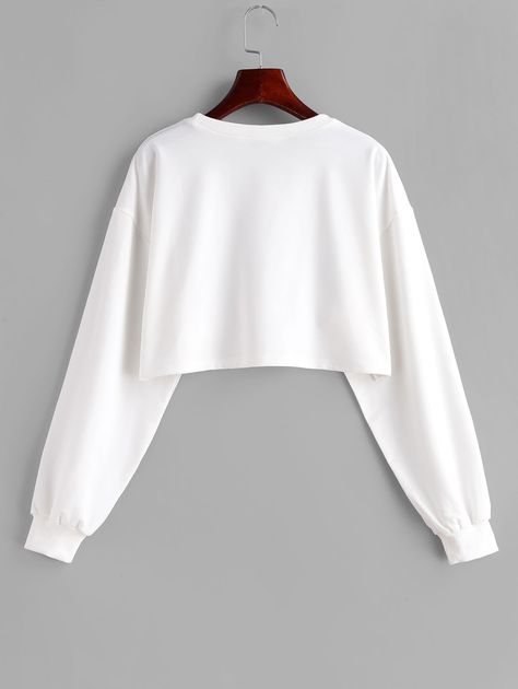 Crop Top And Sweats, Team Wolf, White Zipper Hoodie, Hoddies Outfits, White Cropped Sweatshirt, Crop Top Blanco, Plain Tee Shirts, Mom Dr, Fashion Sweatshirts