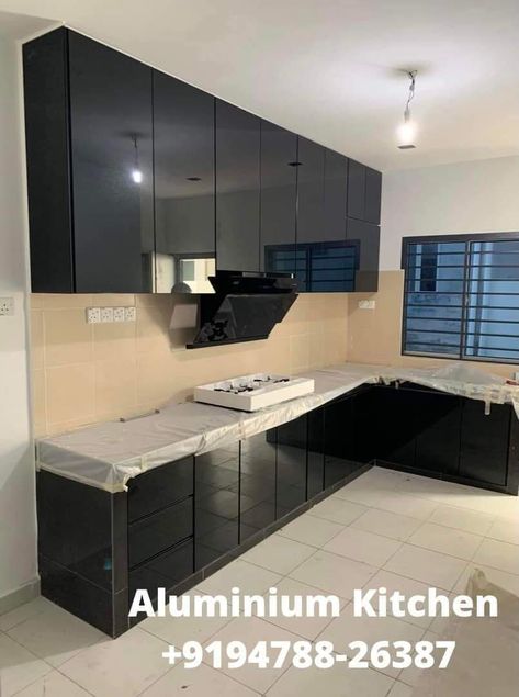 Aluminium Kitchen Cabinets Modern, Aluminium Kitchen Cabinets, Secret Cupboard, Kitchen Set Aluminium, Aluminum Kitchen Cabinets, Kitchen Design Small Space, Aluminium Kitchen, Minimal House, Pantry Cupboard