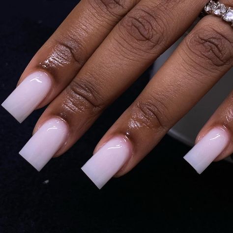 Plain Acrylic Nails, Milky Nails, Hard Nails, Colored Acrylic Nails, White Acrylic Nails, Girly Acrylic Nails, Work Nails, Dope Nail Designs, Simple Acrylic Nails