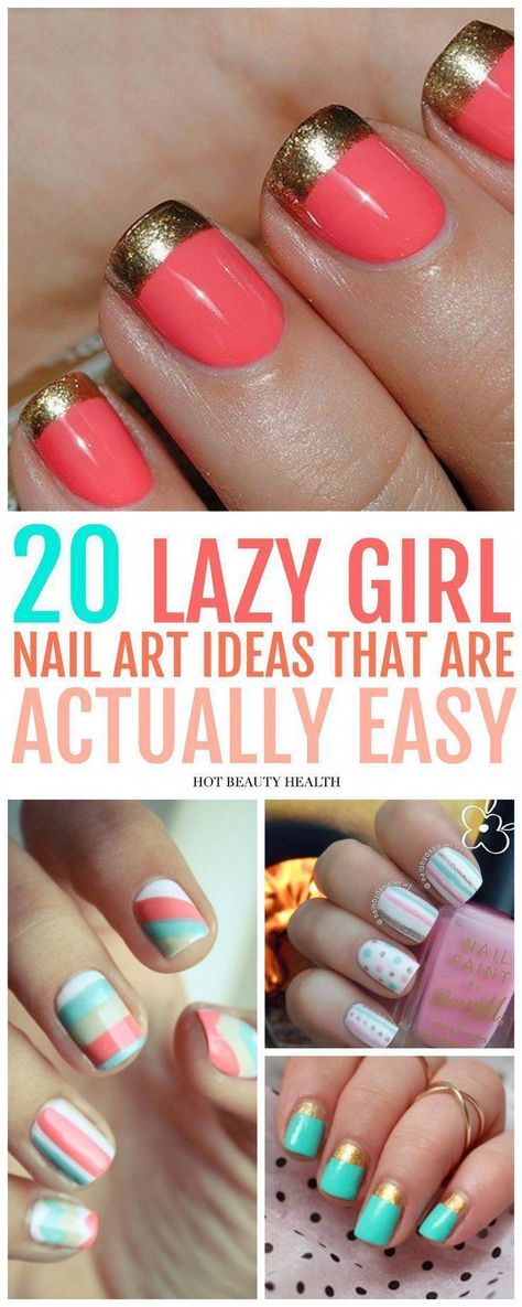 Here’s a curated list of 20 simple nail art designs for beginners. These cute diy nail ideas are so easy that any nail newbie can do them! Click pin for step by step tutorials! #naildesigns #naildiy Nail Art Simple, Nail Art For Beginners, Simple Nail Art Designs, Diy Nail Designs, Trendy Nail Art, Simple Nail, Glitter Acrylics, Girls Nails, Simple Nail Designs