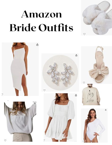 #bridalwear #bridaljewellery #bridaloutfit #bridalshowerdress #bridetobe #bride #amazon #bridefinds #bridalshowerideas Amazon Bridal Outfits, Bridal Earrings Studs, Mrs Sweatshirt, Bride Sweatshirt, Bridal Shower Dress, Clubwear For Women, Wedding Dress Shoes, Bride Shirts, Bridesmaid Robes