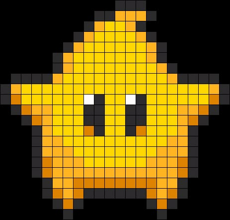 Super Mario Galaxy Luma Star Perler Bead Pattern / Bead Sprite Luma Star, Star Perler, Super Mario Galaxy, Fuse Bead Patterns, Easy Pixel Art, Pixel Art Templates, 8bit Art, Pony Bead Patterns, Pixel Drawing