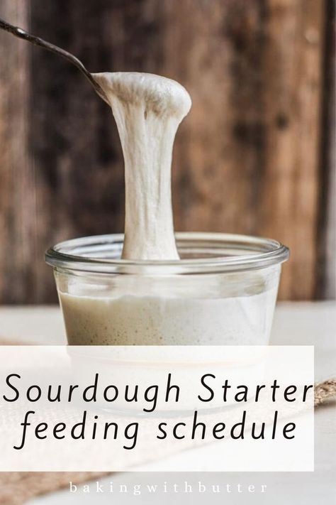 A jar of sourdough starter with a spoon. Rye Sourdough Starter, Sourdough Bread Starter, Dough Starter, Sourdough Starter Discard Recipe, Homemade Sourdough Bread, Bread Starter, Sourdough Starter Recipe, Sourdough Baking, Sourdough Bread Recipe