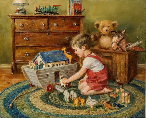 Michele Davis Noah's Ark Art, Sunsout Puzzles, Kids Bedroom Art, Baby Quiet Book, Kids Bedroom Designs, Christmas Teddy Bear, Children Bedroom, Art Children, The Ark