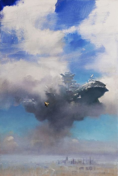 John Harris, Art Clouds, Marine Artist, Science Fiction Artwork, 70s Sci Fi Art, Sf Art, Sci Fi Ships, Arte Robot, Science Fiction Art