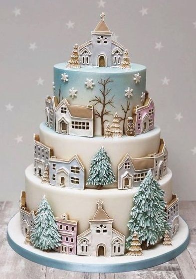 Cake 2022, Cardboard Gingerbread, Cake Winter, Winter Torte, Nice Cakes, Cake Styles, Stunning Cakes, House Cookies, Christmas Themed Cake