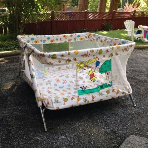 Vintage baby playpen from the '60/'70s/'80s. Then...small, cramped pack 'n plays became popular. Mfgs. would be wise to bring back the old-style playpen. 70s Items, Playpen Ideas, Vintage Baby Gear, Antique Things, Drinking Milk, Power Chair, Baby Playpen, Pack N Play, Childhood Memories 70s