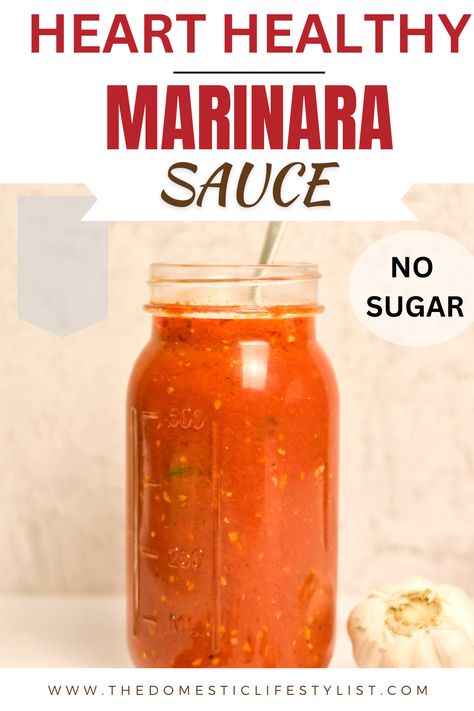 Sugar free heart healthy marinara sauce Perfect for your next pizza or pasta recipe. Low Sugar Marinara Sauce, Clean Eating Spaghetti Sauce, Healthy Spaghetti Sauce Recipes, Heart Healthy Pasta Sauce, Marinera Sauce Recipe, Diy Marinara Sauce, Sugar Free Spaghetti Sauce, Low Sodium Marinara Sauce, Sugar Free Marinara Sauce