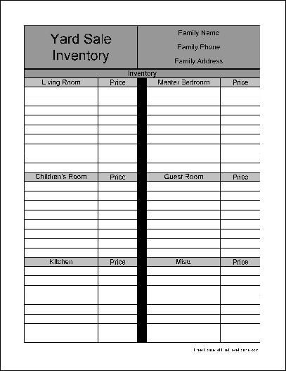 free printable yard sale inventory sheets | ... preview of the "Personalized Wide Row Yard Sale Inventory Form" form Yard Sale Inventory Printable, Free Yard Sale Printables, Yard Sale Printables, Cricut Binder, Garage Sale Price Tags, Garage Sale Printables, How Much Change To Have For A Yard Sale, Resale Business, Garage Sale Organization