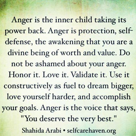 Let's change the conversation surrounding anger. We've got way too much shame about a feeling that is valid and ultimately powerful if you use it right. Channel your anger constructively and you can take back your power as the divine being that you are. #trauma  #selfhelp #quotes #narcissists #anger #honoryouranger Anger Quotes, Love Feelings, Power Back, Mental And Emotional Health, New Energy, Quotes Love, Inner Child, Emotional Health, The Words