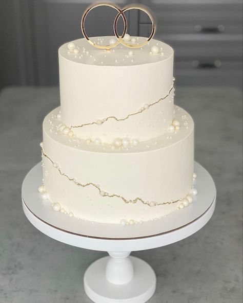 Simple Cake Designs Wedding, Civil Wedding Cake, Cake Wedding Simple, Cake Wedding Elegant, Cake Designs For Wedding, Cakes For Engagement, Wedding Torte, Cute Wedding Cakes, Best Cake Designs