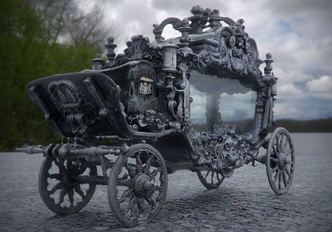 Black Carriage, The Last Ride, Futuristic Motorcycle, Gothic Fantasy Art, Last Ride, Horse Carriage, Horse Drawn, Gothic Wedding, Victorian Gothic