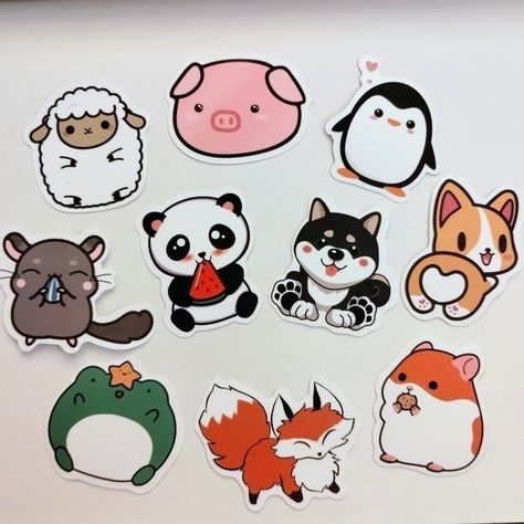 Set Of 10 Animal Stickers As Shown -Have Matte Finish -Brand New, No Tags -Sticker Sizes Range From 2 - 2.4 Inches Long (Measured From Longest Points Of Stickers) -Will Arrive In A Sealed Mylar Bag, Shipped Inside Of A Bubble Mailer Great To Stick Onto Phones, Laptops, Skateboards, Bumpers, Waterbottles, Binders, Candle Jars, And Much More! Tags: Stickers Animals Animal Stickers Scrapbook Crafting Arts And Crafts Decals Decor Kawaii Baby Animals Sheep Pig Dog Panda Mouse Fox Frog Manga Anime Pen Anime Penguin, Kawaii Animal Stickers, Stickers Animals, Pig Dog, Stickers Scrapbook, Kawaii Animals, Bubble Mailer, Animal Stickers, Scrapbook Stickers