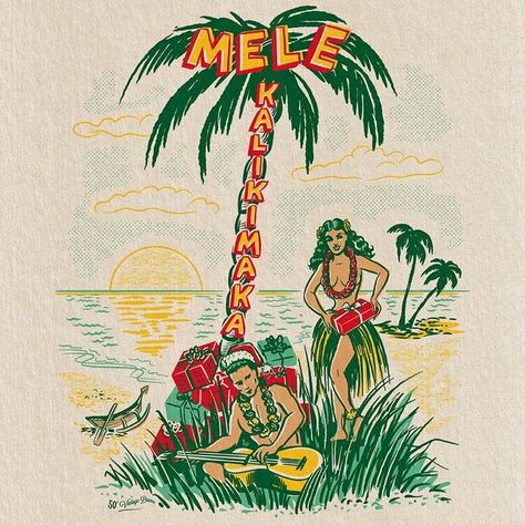 Tiki and Hawaiian Illustrations — 50's Vintage Dame Vintage Hawaiian Christmas, Surf Christmas, Tiki Christmas, Transport Illustration, Scifi Illustration, Tiki Tattoo, Hawaii Hula, Hawaiian Dancers, Tiki Bars