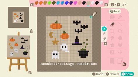 Acnh Halloween, Designing Tips, Animal Crossing Wild World, Picture Templates, Pixel Design, Pixel Pattern, Animal Crossing Game, Diy Cross Stitch, Animal Crossing Qr