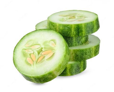 Premium Photo | Slice cucumber isolated on white clipping path Lime Lemonade, Cucumber Slices, Steamed Chicken, Pickle Slices, Food Infographic, Orange Bowl, Pickling Cucumbers, Delicious Vegetables, Marble Background