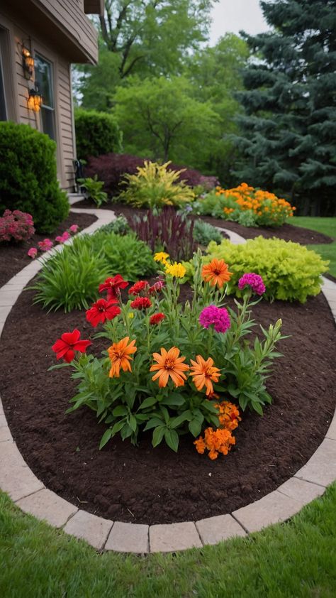 Transform your front yard with stunning flower beds incorporating rocks fall hues and raised ideas for low maintenance Discover easy DIY stone flower beds bathed in full sun rustic charm with white rocks and perennial blooms Unleash your creativity with these unique landscaping ideas Unique Flower Bed Ideas, Unique Landscaping Ideas, Unique Landscaping, Stone Flower Beds, White Rocks, Summer Popsicles, Crunchy Leaves, Pumpkin Spice Everything, Stone Path