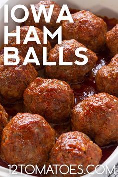 Ham Balls With Tomato Soup, Iowa Ham Salad, Hamballs Iowa, Iowa Ham Balls Recipe, Ham Loaf Balls, Ham Balls With Brown Sugar Glaze, Iowa Ham Balls, Ham Balls Recipe, Iowa Recipes