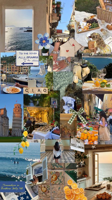 italy summer collage aesthetic Italy Aesthetic Collage, Summer Collage Aesthetic, Summer Collage, Italian Life, Italy Summer, Italy Aesthetic, Life Is A Journey, Summer Dream, Aesthetic Collage