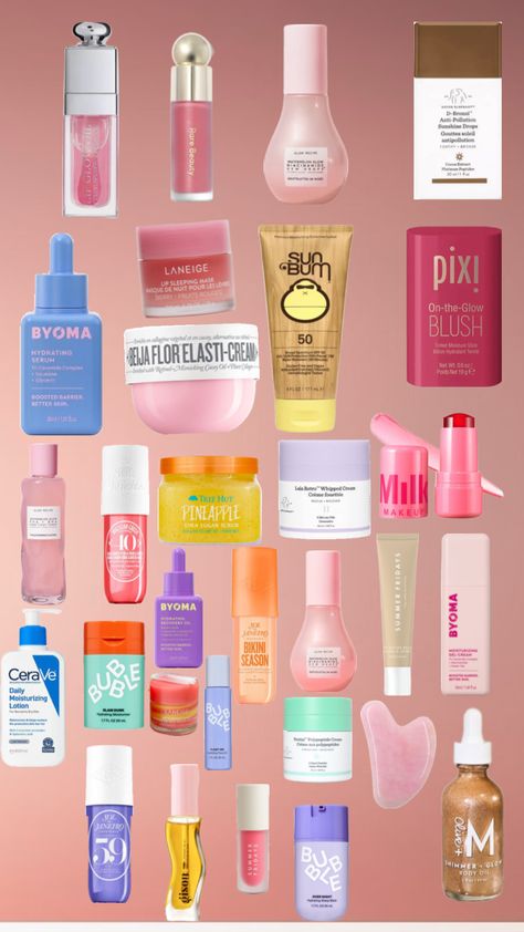 #myfirstshuffle #skincare #makeup #preppy Preppy Skin Care Routine, Skin Care And Makeup Products, Preppy Skincare And Makeup, Preppy Makeup Products, Skin Care Preppy, Skincare Pictures, Preppy Skincare Products, Cardboard Skincare, Pixi Beauty Makeup