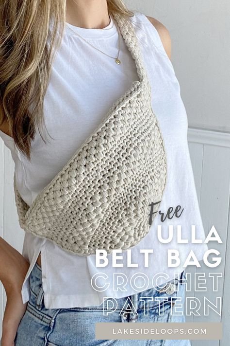 Belt Bag Pattern, Crochet Belt, Crossbody Bag Pattern, Free Crochet Bag, Modern Crochet Patterns, Crochet Bag Pattern Free, Bag Pattern Free, Crochet Handbags Patterns, Crochet Purse Patterns